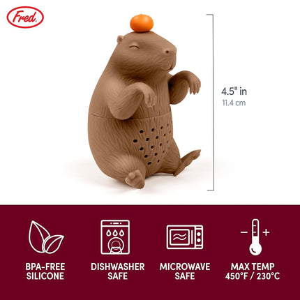 Genuine Fred CAPYBARAHHH Tea Infuser, Cute Capybara Design- for Loose Leaf Tea, Flexible, Easy to Clean Silicone, Fun Gift for Tea Lovers, Clever Kitchen Gadget