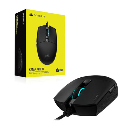 Corsair Katar Pro XT Ultra-Light Gaming Mouse- 18k DPI PixArt Optical Sensor- RGB Scroll Wheel Lighting- 6 Programmable Buttons- Lightweight Paracord Cable,Black