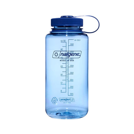 Nalgene Water Bottle - Lightweight Sustain Tritan BPA-Free Shatterproof Bottle for Backpacking, Hiking, Gym, 32 OZ, Wide Mouth, Baby Blue