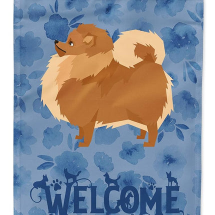 Caroline's Treasures CK6259GF Bandera de jardín de bienvenida Pomeranian, pequeña, multicolor