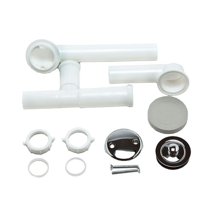 Moen 90530 Tub/Shower Assembly with Lift-N-Drain, 1-1/2 in, Threaded Shoe, PVC, Chrome, 2.75