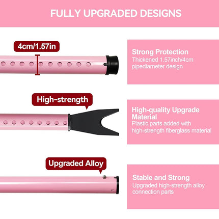 AceMining Upgraded Door Security Bar & Sliding Patio Bar, Heavy Duty Stoppers Adjustable Jammer for Home, Apartment, Travel (1 Pack,Pink)