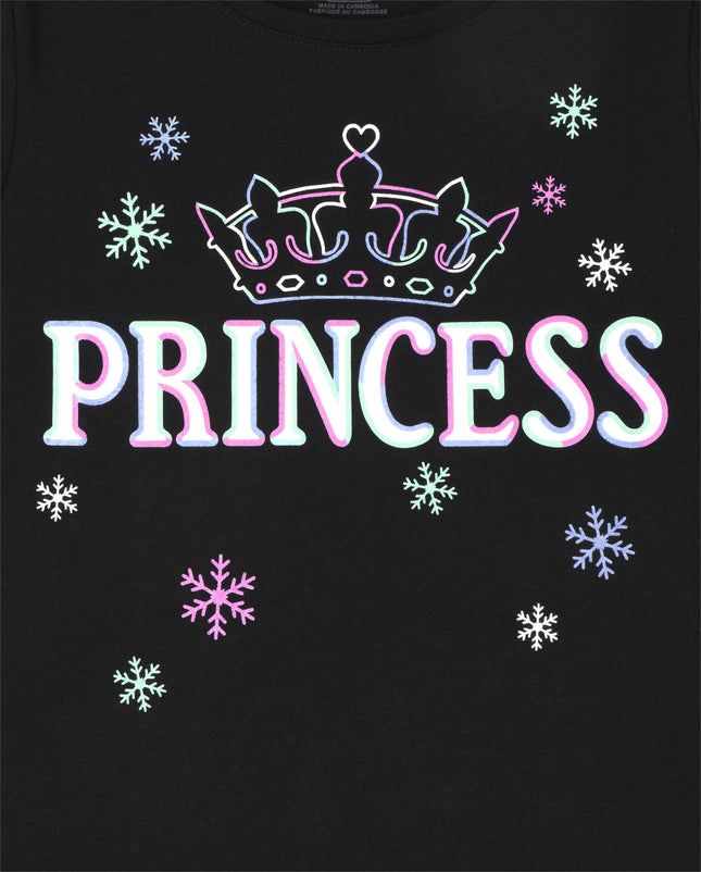 The Children's Place T-shirts à manches longues graphiques assortis pour filles, lot multiple, Princesse/Princesse dans l'âme, taille M