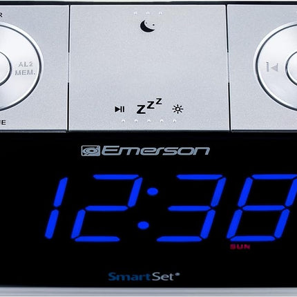 Emerson Radio CKS1507 Smartset Alarm Clock Bluetooth USB
