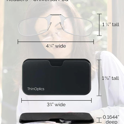 ThinOptics Universal Pod Case + Rectangular Reading Glasses, Color Explosion
