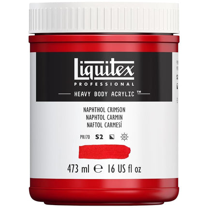 Liquitex Professional Heavy Body Acrylic Paint, 16-oz (473ml) Pot, Naphthol Crimson