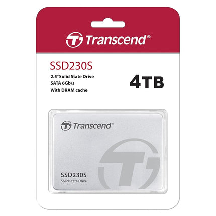 Transcend SSD230S 4TB SATA III 6Gb/s SSD, Read/Write up to 560/520 mb/s with DRAM Cache TS4TSSD230S