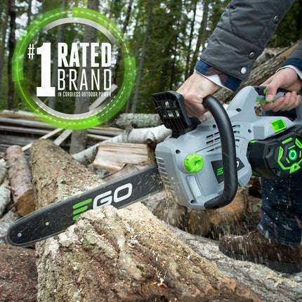 EGO Power+ 14-Inch 56-Volt Lithium-Ion Cordless Chain Saw - 2.0Ah Battery and Charger Kit, Green