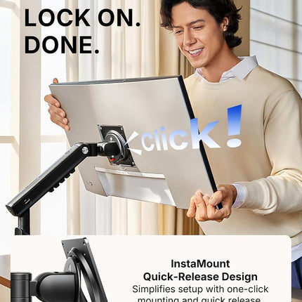 HUANUO Dual Monitor Arm for 13–32" Screen, Double Monitor Stand Holds 2–9kg