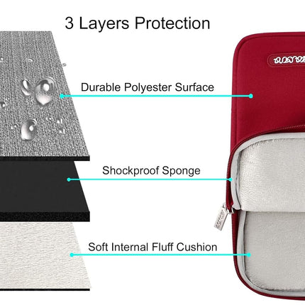 MOSISO Laptop Sleeve Bag Compatible 13-13.3 Inch MacBook Pro, MacBook Air, Notebook Computer, Vertical Style Water Repellent Polyester Protective Case Cover with Pocket, Red