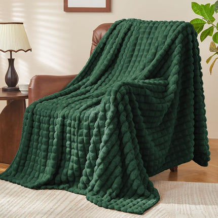 BEDELITE Emerald Green Fleece Twin Throw Blanket f
