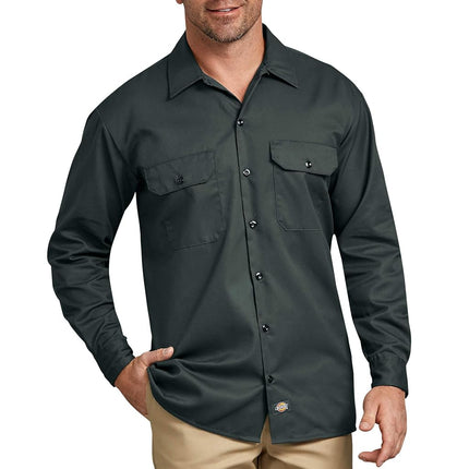 Dickies Men's Long Sleeve Work Shirt Trousers, Hunter Green, XL UK