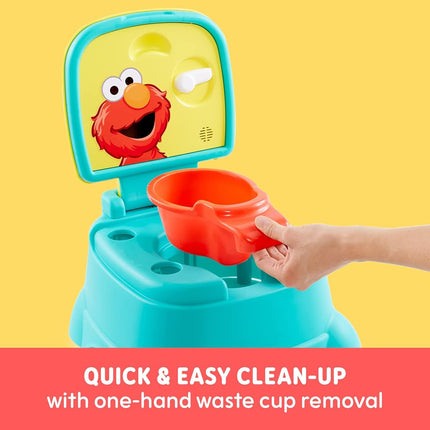 Sesame Street Elmo Hourra ! Pot d'apprentissage 3 en 1, réducteur de toilettes, chaise de pot et marchepied pour garçons et filles, réservoir amovible, poignée de chasse d'eau factice avec sons, bleu