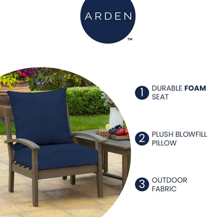 Arden Outdoor Deep Seat Cushion Set, Foam, 22x24, Blue Garden Floral