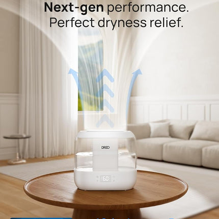 DREO 4L Smart Humidifiers for Bedroom, Top Fill Quiet Cool Mist Humidifier for Baby Large Room, Ultrasonic with Oil Diffuser, Nightlight, Auto, 32H Runtime for Home, Nursery, Plants, Works with Alexa