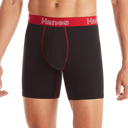 Hanes Men's Tagless Stretch - 6 Pack Black Boxer Briefs, Black, M UK