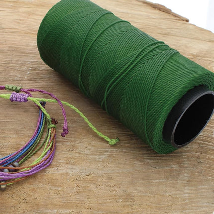 The Beadsmith Knot It Waxed Polyester Cord – Green Grass Color – 0.7mm Diameter – Light Wax, 144 Meters (472 Feet) Per Spool – Make Jewelry, Macrame, Friendship Bracelets and DIY Crafts