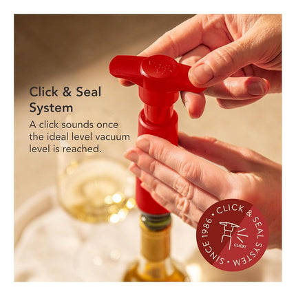 Vacu Vin Wine Saver Pump with 2 x Vacuum Bottle Stoppers - Red (Red Pump + 4 Stoppers)