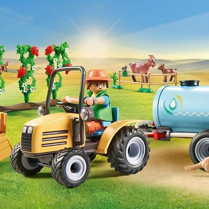 Playmobil 71442 Country: Tractor with Trailer and Water Tank, fresh harvest on the farm, learning about the environment, fun imaginative role-play, sustainable play sets suitable for children ages 4+