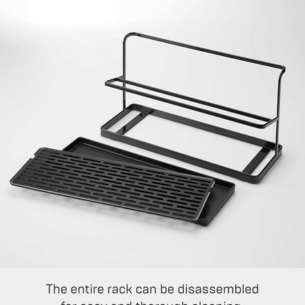 Yamazaki Home Countertop Bottle Drying Rack Steel | Kitchen Organizer, One Size, Black