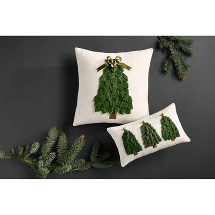 Mud Pie Velvet Ribbon Tree Pillow, 18" x 18", Square