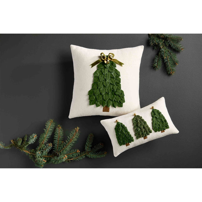 Mud Pie Velvet Ribbon Tree Pillow, 18" x 18", Square