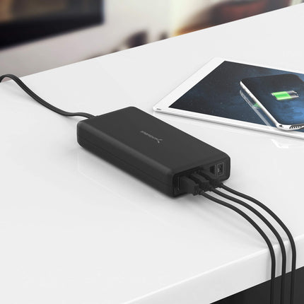 SABRENT 114W Estación de Carga Inteligente de 5 Puertos USB A y USB Tipo C PD (AX-LPD5)