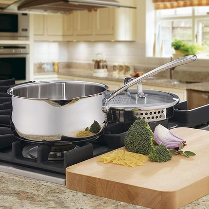 Cuisinart 419-18P 2-Quart Pour Saucepan with Cover Contour Cookware, Stainless Steel