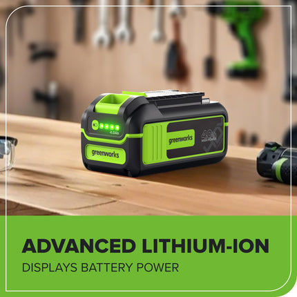 Batería de iones de litio Greenworks LB40HP040, negra