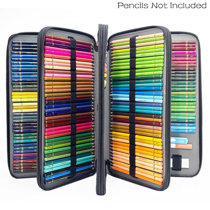 YOUNGCOL 300-Capacity Colored Pencil Case Pen Organizer(Black)