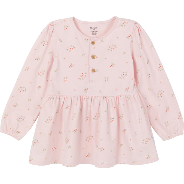 Gerber Baby Girls Toddler Girls' 3-piece (2 Tunics and Legging) Set3-Piece (2 Tunics and Legging) Set, Pink, 2T
