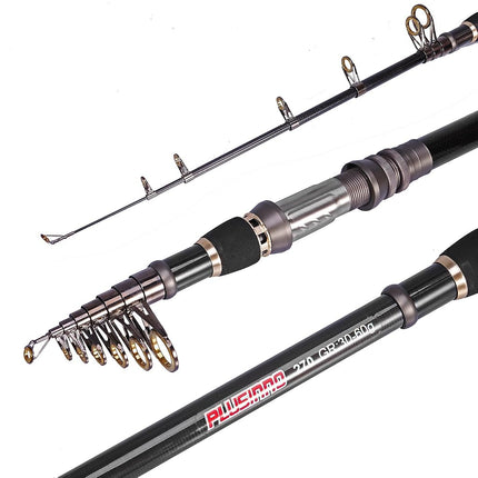PLUSINNO Telescopic Fishing Rod Pole Spinning Fishing Rod Carbon Fiber Travel Rod for Saltwater Freshwater Rods 1.8M 5.91Ft (ONLY Fishing Rod not Include Reel)