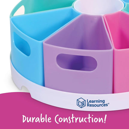 Learning Resources Create-a-Space Storage Centre (Pastel), Stationery Storage Organiser, Ideal for Classroom & Home, Wipe Clean Plastic, 10 Piece Set