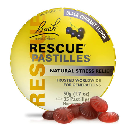 Bach Rescue Pastilles Natural Stress Relief, Black