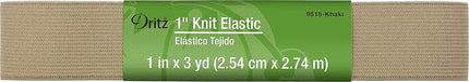Dritz Elastic, Polyester, Khaki, 1-Inch by 3-Yard