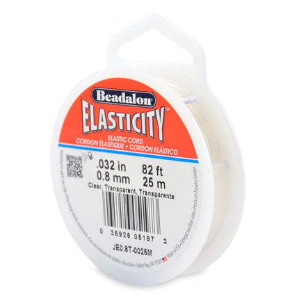 Beadalon 0.8 mm 25 m Elastcity, Clear,JE0.8T-0025M