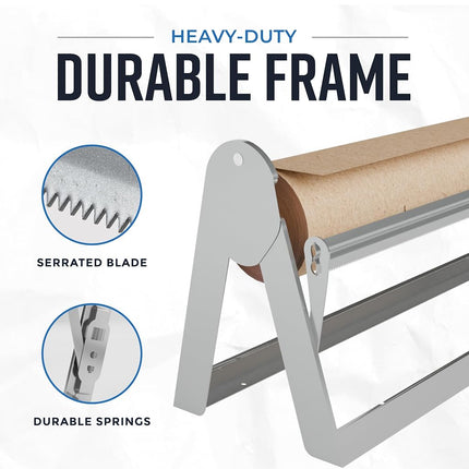 Dispenser and Cutter - 24" Roll Paper Dispenser - Butcher, Wrapping, Craft or Vinyl Paper Holder - Wall Mountable