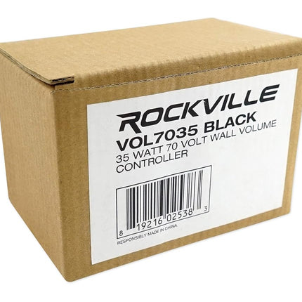 Rockville VOL70100 100 Watt Wall Volume Control 70V, 11-Step Attenuation, Euro-Block Connector, Dust-Protected, Perfect for Commercial Audio Systems