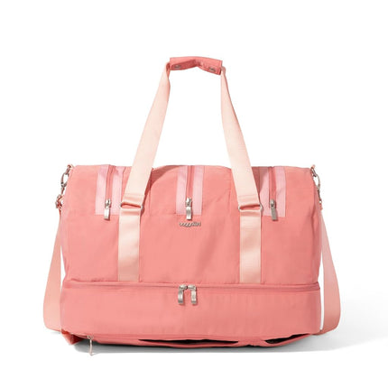 Baggallini MultiZip Convertible Duffel - Lightweight 15x12x12 Inch Travel Backpack Duffel Crossbody Bag for Women, Terracotta Color Block, One Size