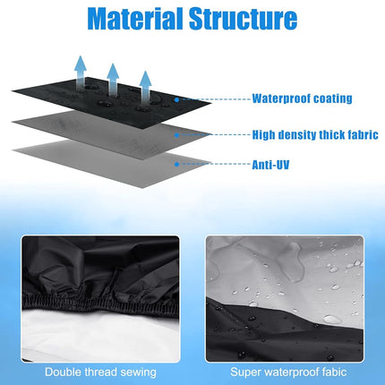 uxcell Motorcycle Cover Motorbike Cover Rain Dust Protector XXXL for Harley Touring Road King Electra Glide Street Glide Full Dress Cruiser Silver Tone Black 190T
