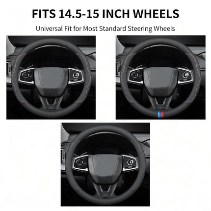 BllXESD Steering Wheel Cover Compatible for Toyota RAV4 2001-2023, Breathable Premium Leather Car Steering Wheel Cover, Anti-Slip Design, B-Style FXP-RC-FXCX-001
