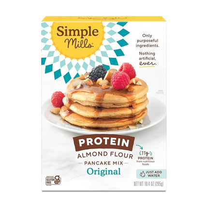 Mélange pour crêpes à la farine d'amande Simple Mills, il suffit d'ajouter de l'eau, protéines originales - sans gluten, à base de plantes, compatible régime paléo, petit déjeuner, 295 g (paquet de 1)