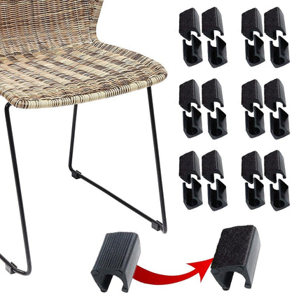 Rectangle U Shaped Chair Leg Tips Caps with Felt P