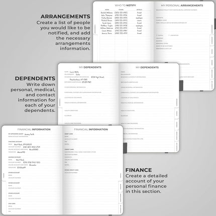 Clever Fox End of Life Planner – Final Arrangements Organizer for Beneficiary, Will Preparation, Last Wishes & Funeral Planning, A4 (Silver Black)