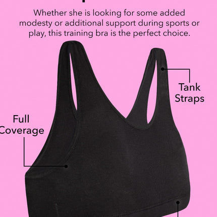 Fruit of the Loom Girls' Seamless Stretch Sports Bra, Grey Heather/White/Black, X-Large