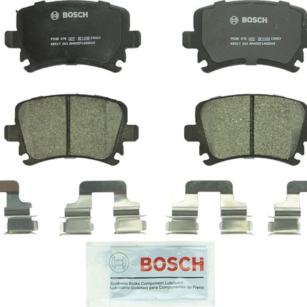 BOSCH BC1108 QuietCast Premium Ceramic Disc Brake Pad Set - Compatible with Select Audi A3, A4, A6, Quattro, S3, TT; Volkswagen CC, Eos, Golf, GTI, Jetta, Passat, R32, Rabbit, Tiguan + More; REAR