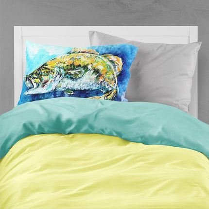 Caroline's Treasures MW1210PILLOWCASE Bobby Bass Funda de almohada estándar de tela, Estándar, Multicolor