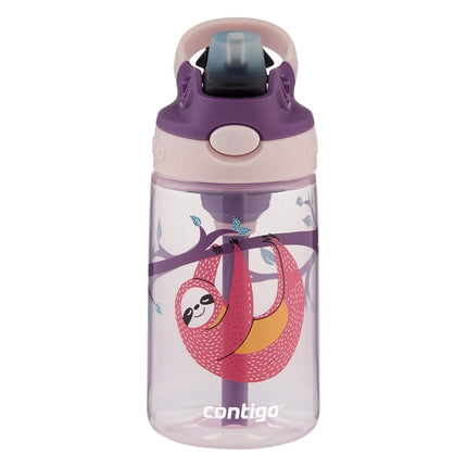 Contigo Kids Straw Water Bottle with AUTOSPOUT Lid, 14oz, Sloths