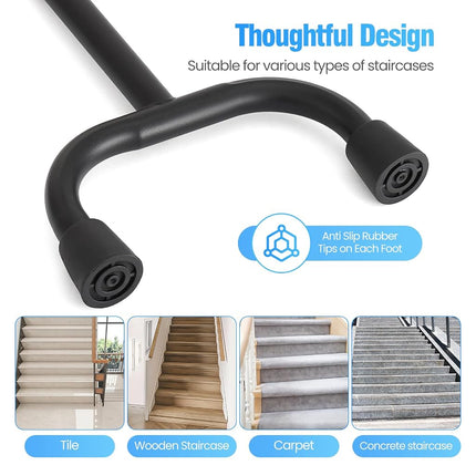 Stair Climbing Assist Cane - 13-Level Adjustable Height,Portable Lightweight,Slip-Resistant&Sturdy -Stair Helper for Up&Down -Mobility Aid for Elderly,Post-Surgery,Sore Hips&Knees -Fits Standard Steps