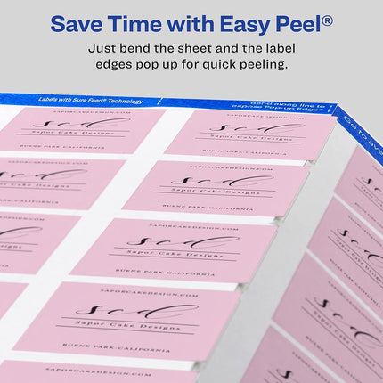 Avery Matte White Square Labels with Sure Feed, 1.5" x 1.5", 2,000 Matte White Printable Labels
